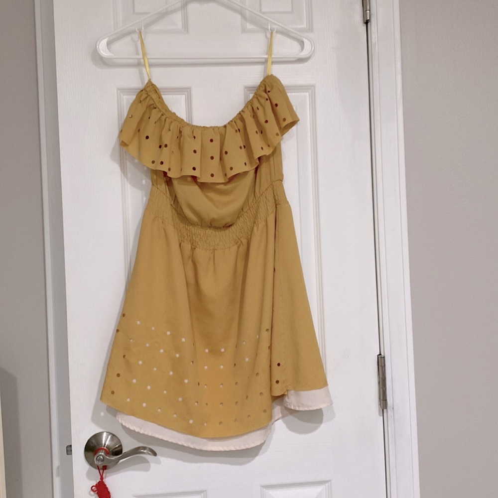 Mustard yellow sleeveless summer dress